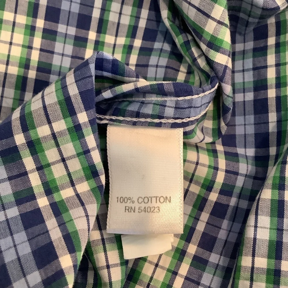 Banana Republic Soft Wash Men’s Blue Plaid Long Sleeve Size Large
